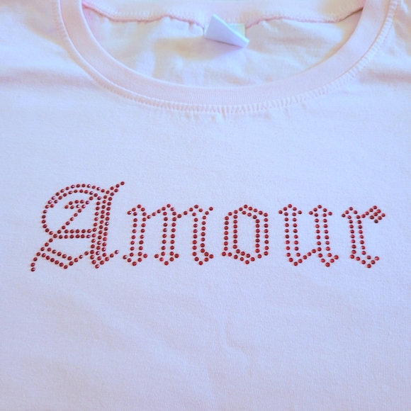 La Luna🌙 "Amour"♥️ Rhinestone Tee👕 - NWT - Picture 3 of 14